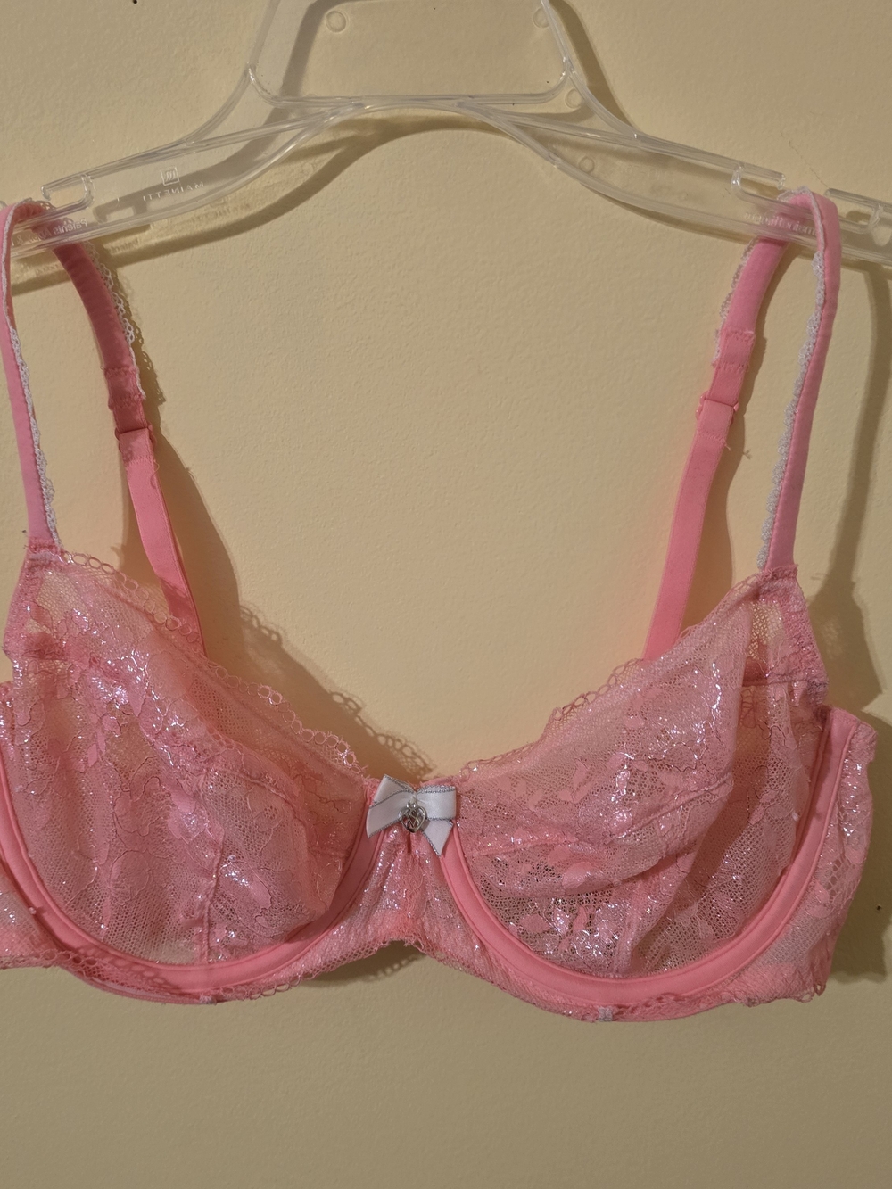 Victoria's Secret Pink Lace Underwire Bra with Bow Accent